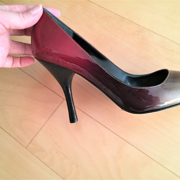 Enzo Angiolini Glossy Red and Black Heels - Picture 2 of 5